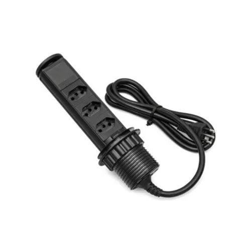 Torre de tomada Mini Totem Manual 20-USB Rap+3Nbr+Inducao-Preto Dutotec