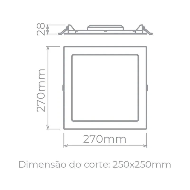 Painel De Embutir Led Eco Quadrado 24W 1900LM STH9954Q/30