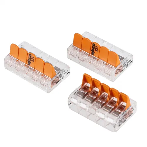 Conector Emenda 5 Polos 4mm Flowpack C/ 4 Unidades 221 Wago