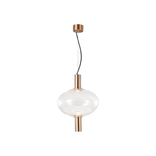 Pendente Clear Bolla 8W Transparente Dourado OR1248 Orluce