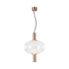 Pendente Clear Bolla 8W Transparente Dourado OR1248 Orluce