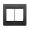 Placa 4X4 6 Posicoes Style Acetinado Preto/Preto