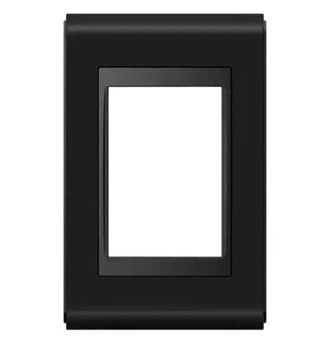 Placa 4X2 3 Posicoes Style Acetinado Preto/Preto