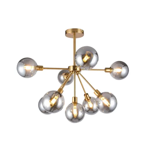 Pendente Astro 9Xg9 Fume Dourado Orluce