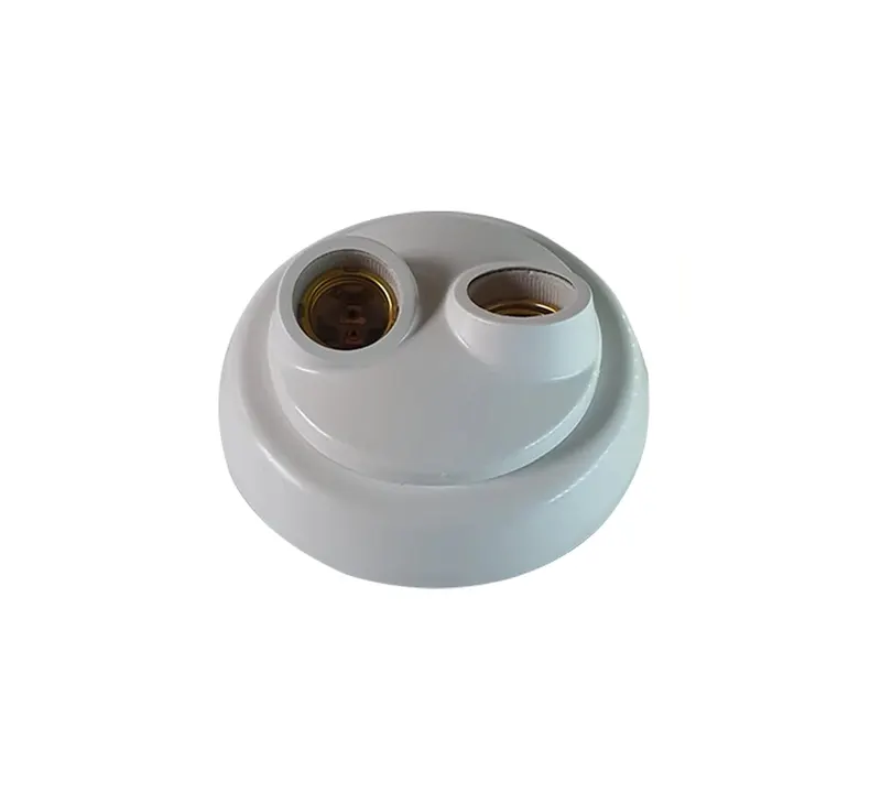 Plafon Duplo Soquete Porcelana 2E27 Branco OPL