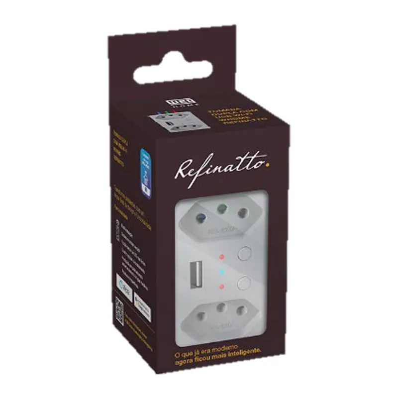 Conjunto 1 Tomada 2P+T 10 A + Tomada USB Bivolt WI-FI Branco Weg