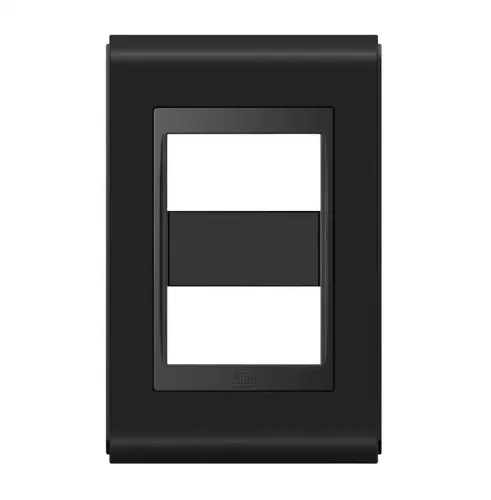 Placa 4X2 2 Posicoes Style Preto/Preto
