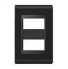 Placa 4X2 2 Posicoes Style Preto/Preto