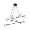 Pendente Cosmos OR1183 10Xg9 Transparente Preto Brilho Orluce