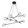 Pendente Cosmos OR1183 10Xg9 Transparente Preto Brilho Orluce