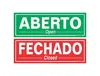 Placa Em Poliestireno 20X30 - Aberto / Fechado com Ventosa Sinalize