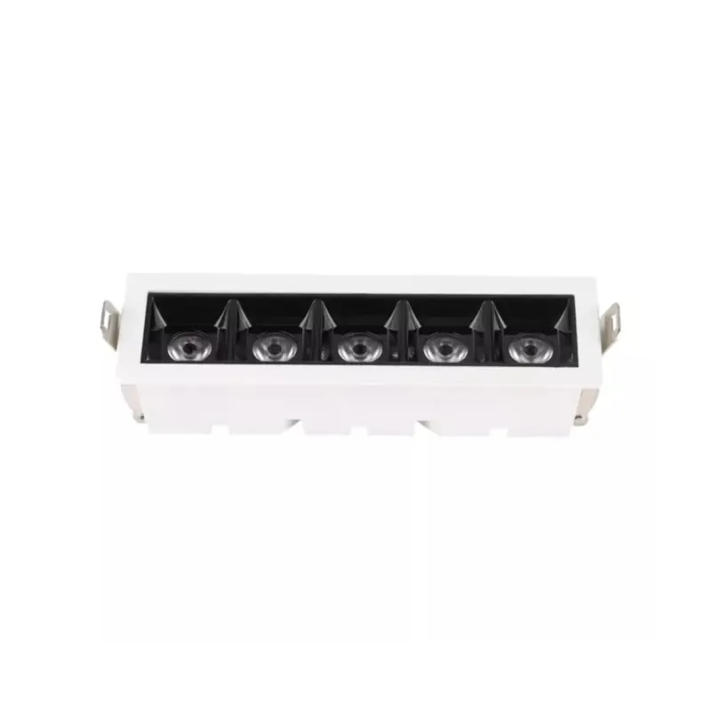 Luminaria De Led 5 Spots De Embutir 10W 3000K Branco Preto Luminatti