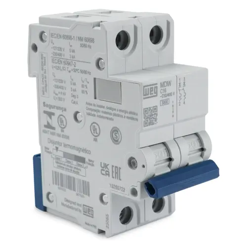 Minidisjuntor Bipolar 16A Mdwp-C16-2 Weg