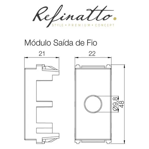 Kit 2 Modulos Saida Fio Preto