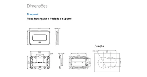 Miniplaca Embutir Moveis 1 Posto Compose Marrom Weg