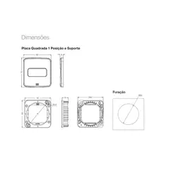 Placa Embutir Moveis 1 Posto Compose Cinza Weg