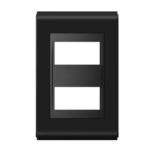 Placa 4X2 2 Posicoes PM Preto/Preto