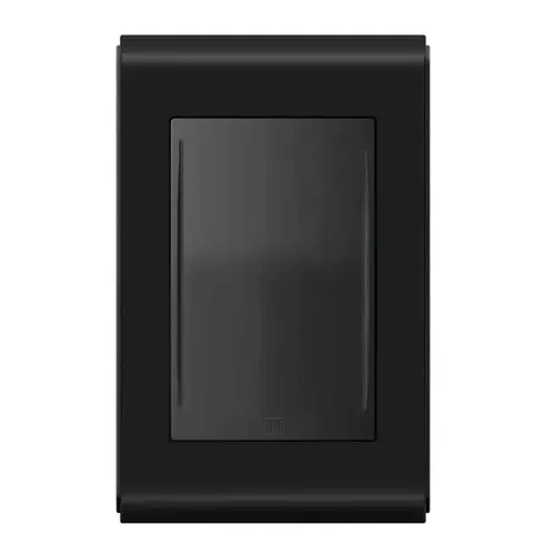 Placa 4X2 Cega Style Acetinado Preto/Preto