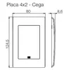 Placa 4X2 Cega Style Acetinado Preto/Preto