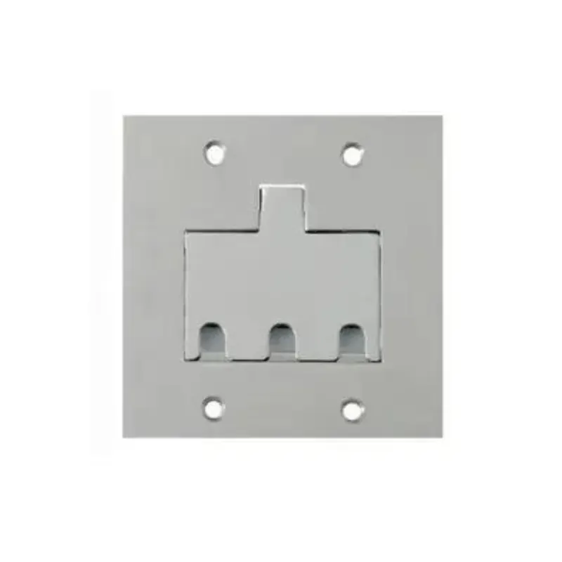 Placa Piso Leve 4X4 Inox Alto Brilho P/ 3 Rj-45 Olivo