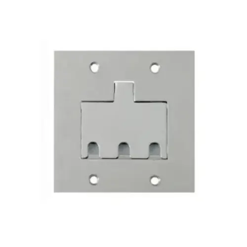Placa Piso Leve 4X4 Inox Alto Brilho P/ 3 Rj-45 Olivo