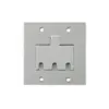 Placa Piso Leve 4X4 Inox Alto Brilho P/ 3 Rj-45 Olivo