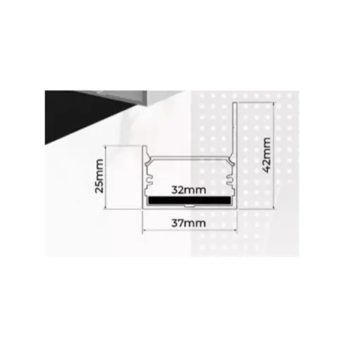 Perfil Sobrepor Sanca Preto Difusor Branco 1M Luminatti