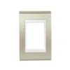Placa 4X2 3 Posicoes Concept Branco/ Champanhe