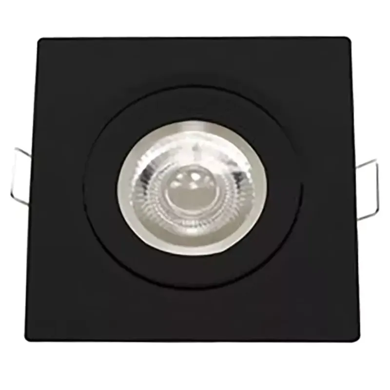 Mini Spot Led Preto, 3W 3000K Bivolt Quadrado Luminatti