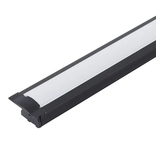 Perfil Embutir Preto Difusor Branco 2M Luminatti