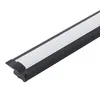 Perfil Embutir Preto Difusor Branco 2M Luminatti