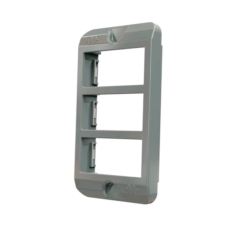 Tampa Condulete PVC 3/4" 3 Postos Horizontal 2 ModuloS P/RJ45 Industrie Cinza Wetzel