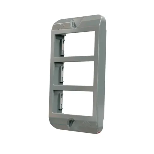Tampa Condulete PVC 3/4" 3 Postos Horizontal 2 ModuloS P/RJ45 Industrie Cinza Wetzel