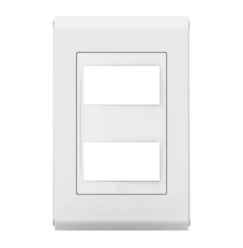 Placa 4X2 2 Posicoes Style Branco/Branco