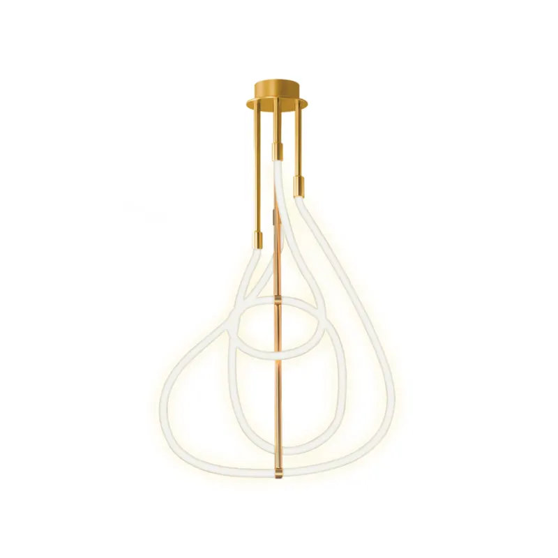 Lustre Scribble Linea 80W Led Dourado 3000K Orluce