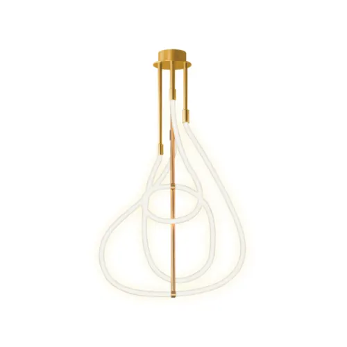 Lustre Scribble Linea 80W Led Dourado 3000K Orluce