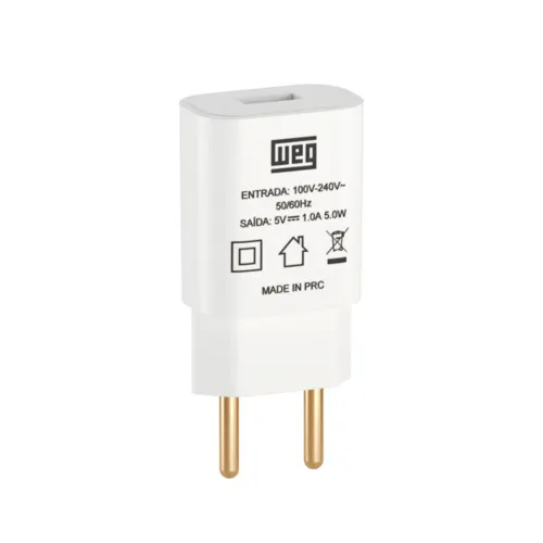 Fonte Carregador Tomada Usb Bivolt A 100-240Vca 5Vcc 2A Weg Home
