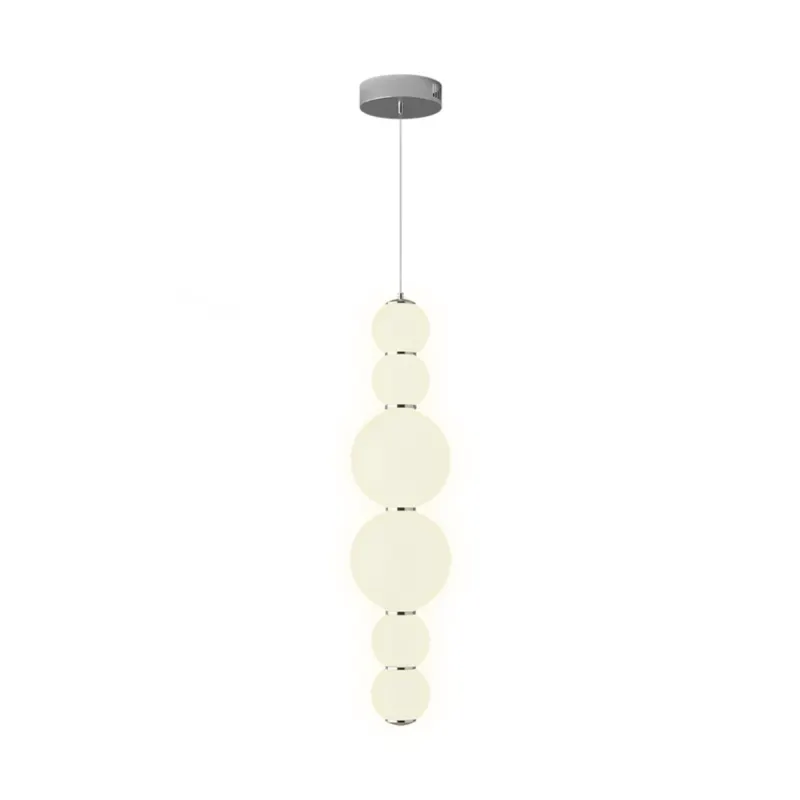 Pendente Bubble 6P Led 24W Opalino Cromado Orluce