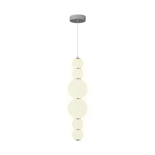 Pendente Bubble 6P Led 24W Opalino Cromado Orluce
