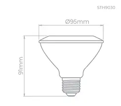 Lampada Led Par30 Eco 9W 6500K 940LM 25° STH9030/65 Stella