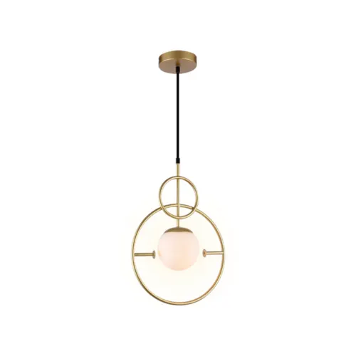 Pendente Globe I 1Xe27 Opalino Dourado Orluce