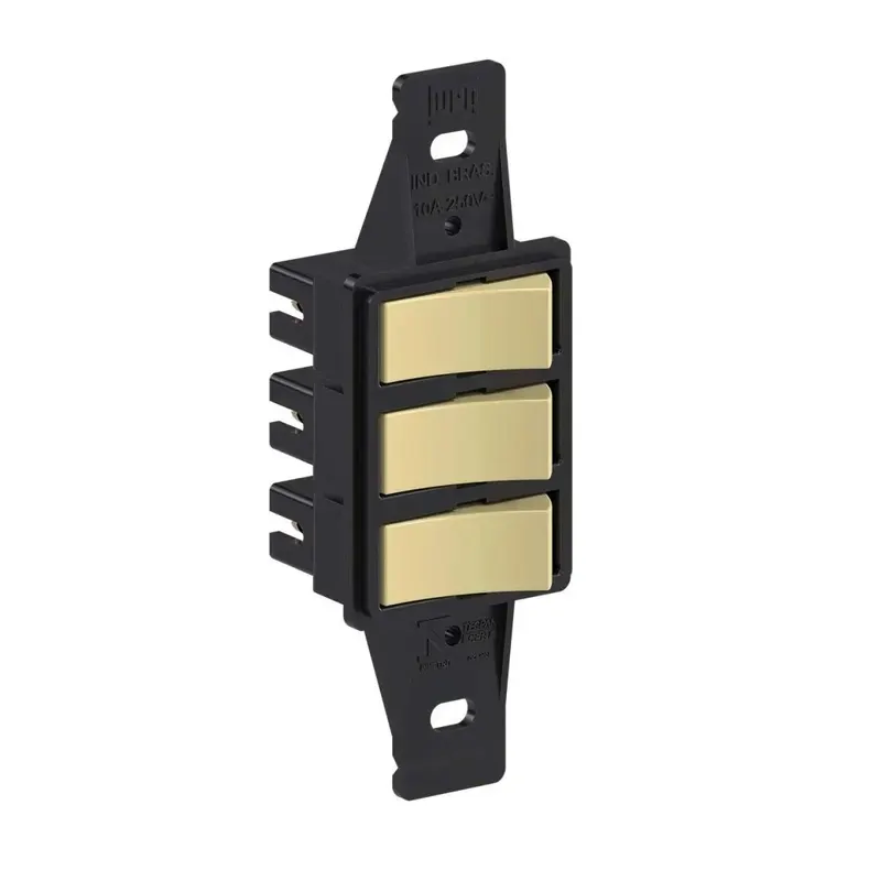 2 Interruptor Paralelo + 1 Simples 10A/250V Padrao Preto Weg