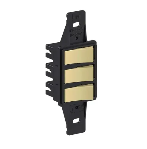 2 Interruptor Paralelo + 1 Simples 10A/250V Padrao Preto Weg