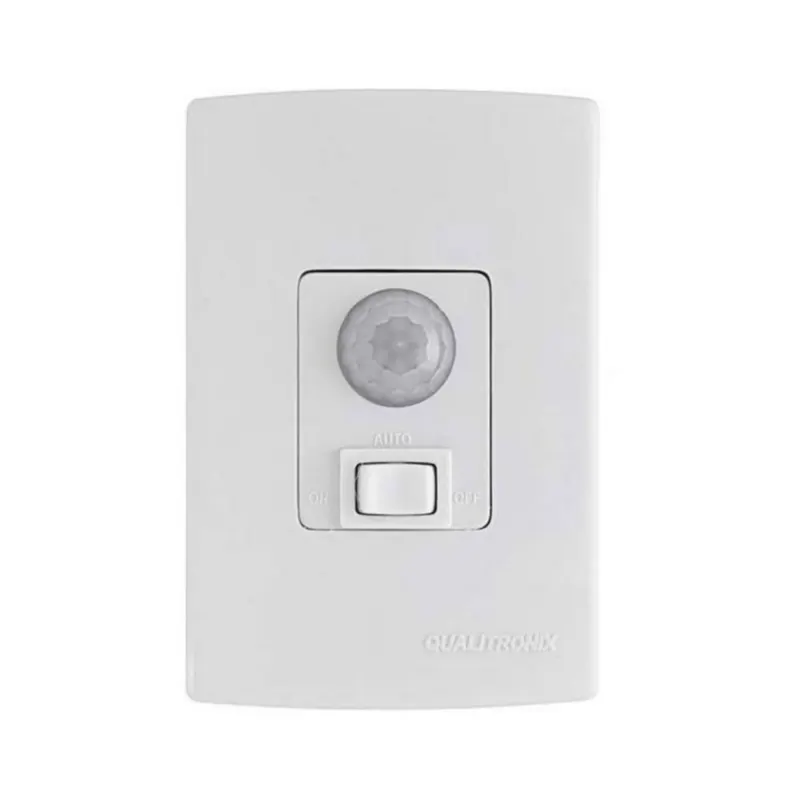 Sensor de Presenca Microcontrolado Com Chave e Fotocelula Branco Qualitronix
