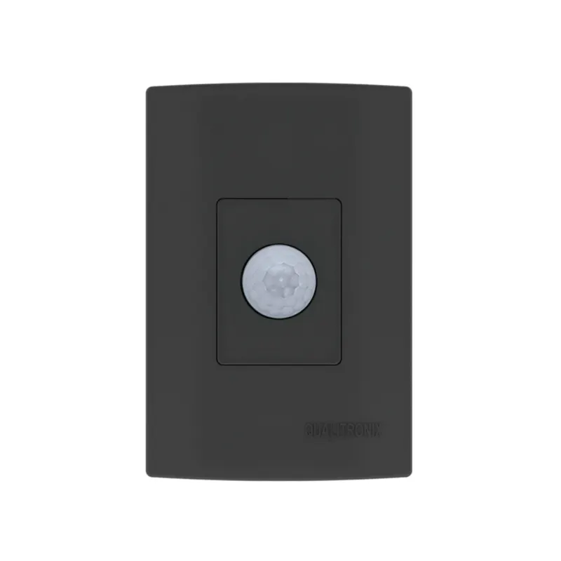 Sensor De Presenca 4x2 180° 6 Funçoes C/ Fotocelula Preto Qualitronix