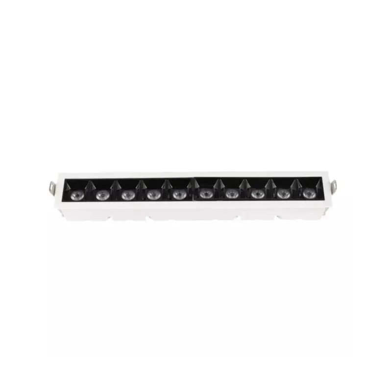 Luminaria De Led 10 Spots De Embutir 20W 3000K Branco Preto Luminatti