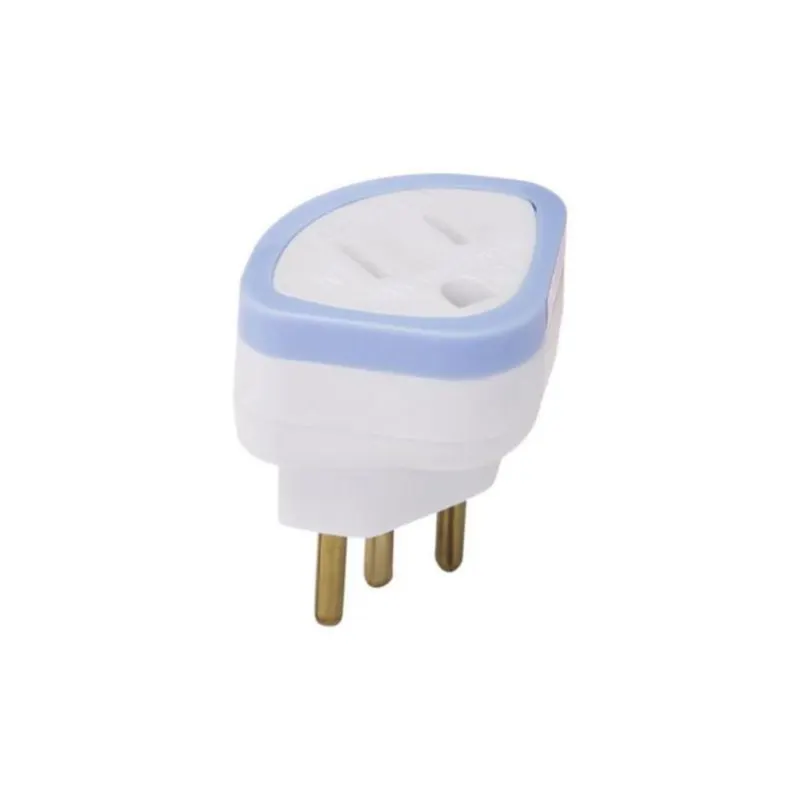 Adaptador Pino Chato 2P+T 10A 250V Branco