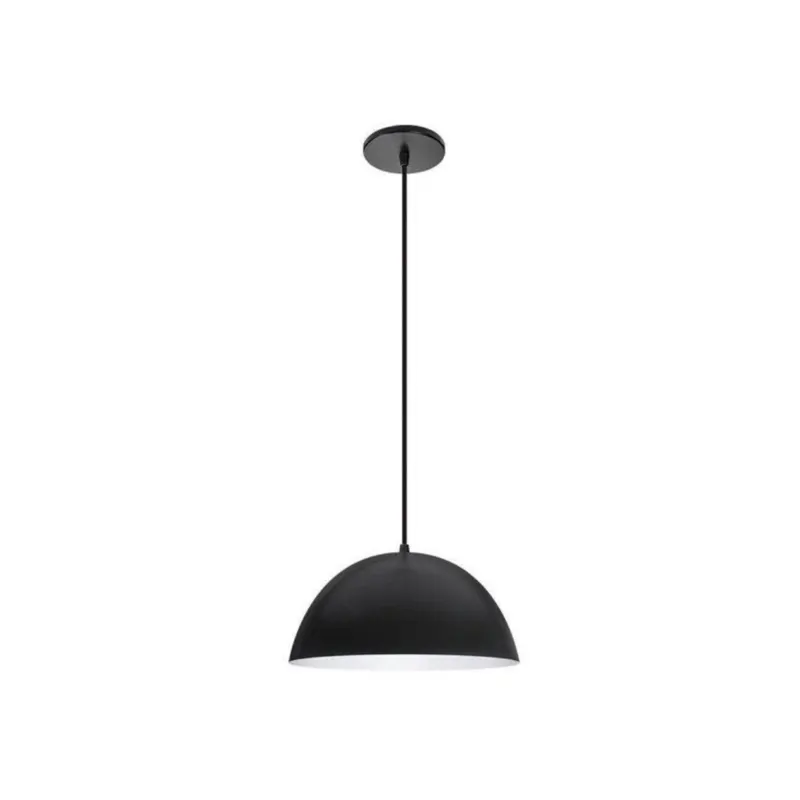 Pendente Domus Preto Com Branco 40X17 1Xe27 Opl