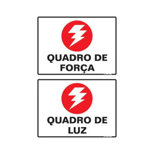 Placa Em Poliestireno 20X30Cm - Quadro De Forca Sinalize