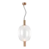 Pendente Clear Caps 8W Transparente Dourado OR1250 Orluce